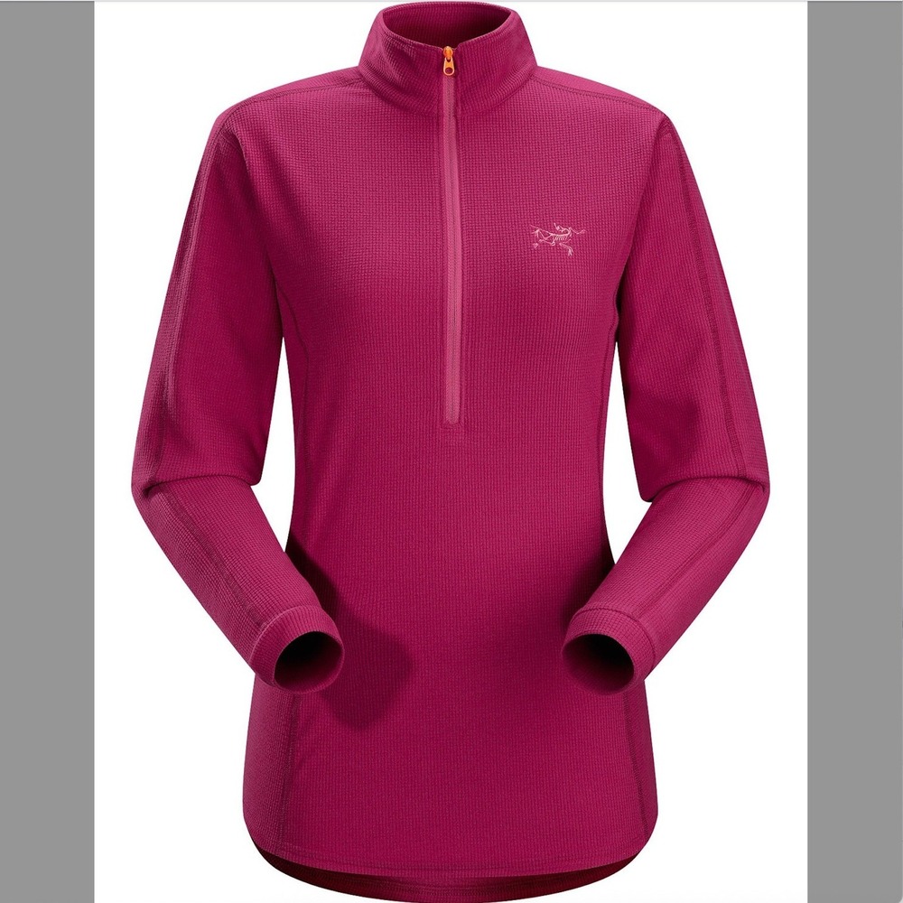 ARC'TERYX Rho AR Zip Neck Fleece Pullover Base Layer Berry MEDIUM